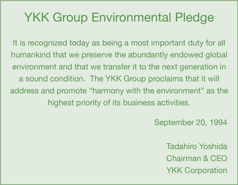 EnvironmentallyFriendly Manufacturing YKK